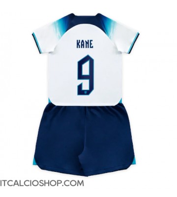 Inghilterra Harry Kane #9 Prima Maglia Bambino Mondiali 2022 Manica Corta (+ Pantaloni corti)